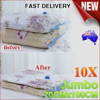 Free shipping! 10x Jumbo Vacuum Storage Compression Bags 70x100cm