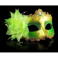 Halloween Masquerade Party Colorful Flower Venetian Costume Mask Green