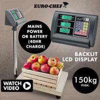 Euro-Chef 150kg Electronic Digital Platform Scales