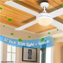 White 52'' Ceiling Fan with Light 