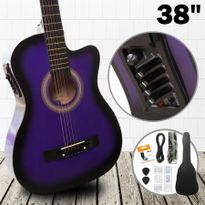 38" Steel String Cutaway Acoustic Electric Guitar Pack (Purple)