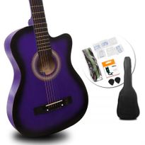38" Beginners Steel String Cutaway Acoustic Guitar Pack (Purple)