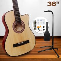 38" Beginners Cutaway Acoustic Guitar Pack & Stand (Natural)