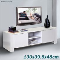 White 4-Compartment TV Table