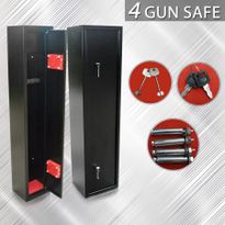 4 Gun Lockbox Steel Firearm Storage Safe Cabinet