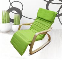 Green Birchwood Rocking Chair with Cushion