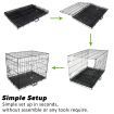 Wire Dog Cage Crate 30 inches with Tray + Cushion Mat + BLUE Cover Combo