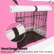 Wire Dog Cage Crate 48 inches with Tray + Cushion Mat + PINK Cover Combo