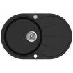 Granite Kitchen Sink Single Basin Oval Black