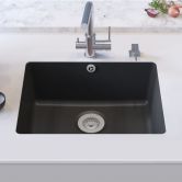 Granite Kitchen Sink Single Basin Black