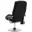 Massage Recliner with Footstool Black Faux Leather