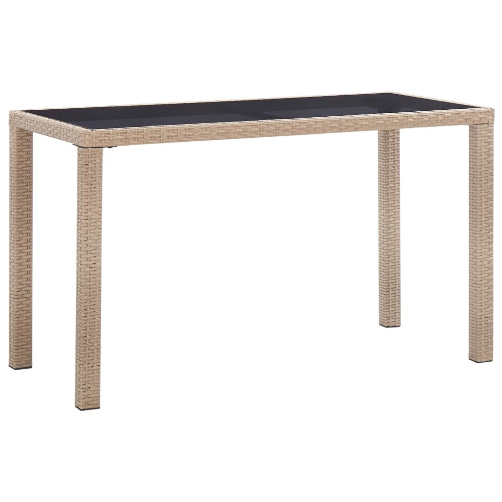 Garden Table Grey 123x60x74 cm Poly Rattan