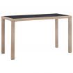 Garden Table Grey 123x60x74 cm Poly Rattan