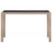 Garden Table Grey 123x60x74 cm Poly Rattan