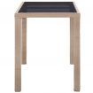 Garden Table Grey 123x60x74 cm Poly Rattan