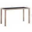 Garden Table Grey 123x60x74 cm Poly Rattan