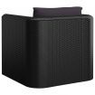 Single Sofa with Cushions Poly Rattan Black