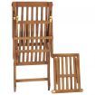 Deck Chair with Cushion Dark Grey Solid Teak Wood
