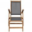 Deck Chair with Footrest Solid Teak Wood Black