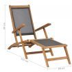 Deck Chair with Footrest Solid Teak Wood Black