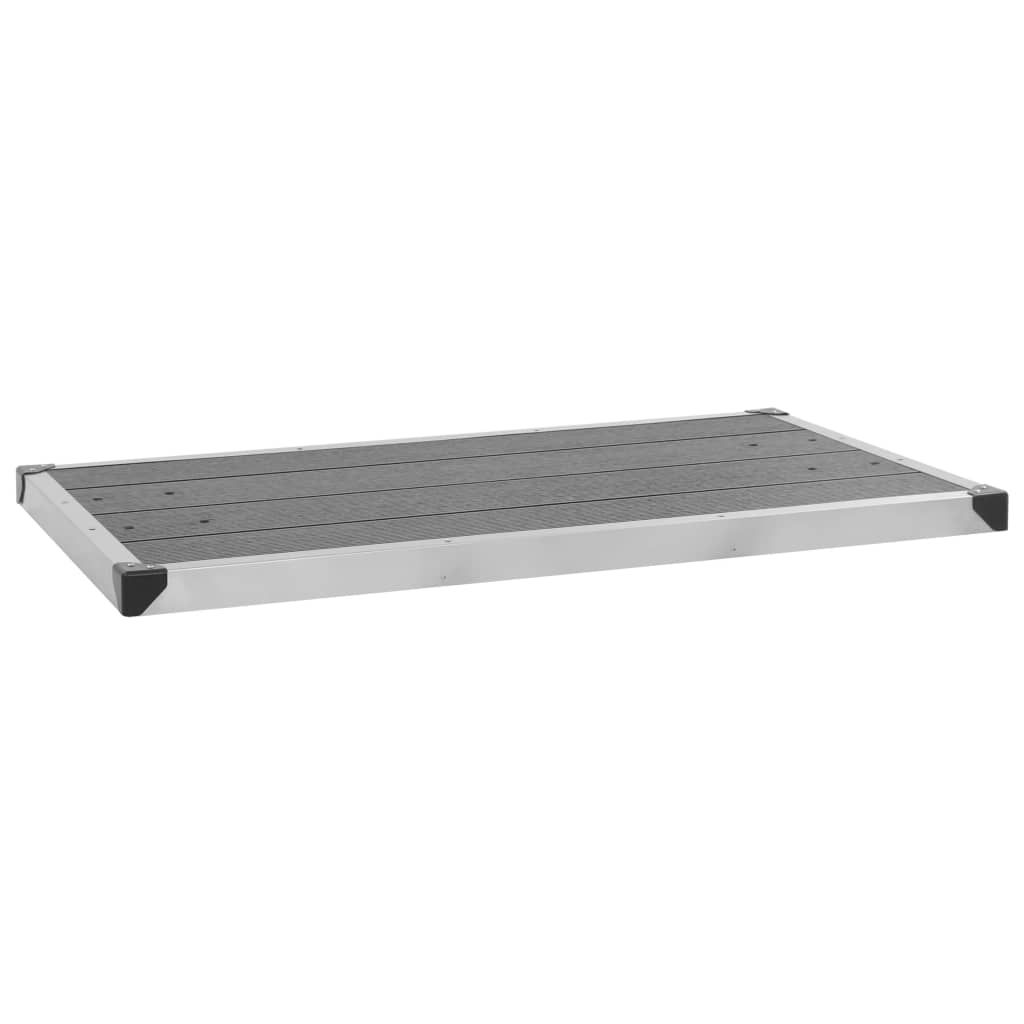 Outdoor Shower Tray WPC Stainless Steel 110x62 cm Grey