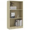 3-Tier Book Cabinet Sonoma Oak 60x24x108 cm Chipboard