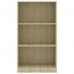 3-Tier Book Cabinet Sonoma Oak 60x24x108 cm Chipboard