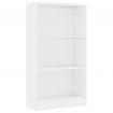3-Tier Book Cabinet High Gloss White 60x24x108 cm Chipboard