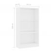 3-Tier Book Cabinet High Gloss White 60x24x108 cm Chipboard