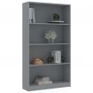 4-Tier Book Cabinet Grey 80x24x142 cm Chipboard