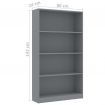 4-Tier Book Cabinet Grey 80x24x142 cm Chipboard
