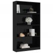 4-Tier Book Cabinet High Gloss Black 80x24x142 cm Chipboard