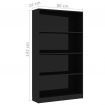 4-Tier Book Cabinet High Gloss Black 80x24x142 cm Chipboard