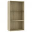 3-Tier Book Cabinet Sonoma Oak 60x30x114 cm Chipboard