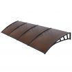 Instahut Window Door Awning Canopy 1.5mx4m Brown Sheet Black Plastic Frame