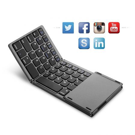 Pocket Size Wireless Keyboard with Touchpad for Android, Windows, PC, Tablet