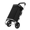Shopping Cart Foldable Trolley Grocery Bag Waterproof Aluminium Trolley Black