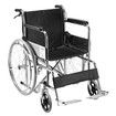 24-inch Steel Folding Wheelchair for Elderly Disabled Mobility Aid Locking Hand Rear Brakes