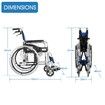 22-inch Lightweight Manual Wheelchair Foldable Wheelchair Double Park Brakes Mobility Aid Blue