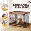 Dog Crate Puppy Playpen Doggy Cage Pet House Cat Kennel Home Enclosure WPC Frame Wire L