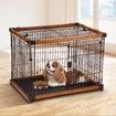 Dog Crate Puppy Playpen Doggy Cage Pet House Cat Kennel Home Enclosure WPC Frame Wire L