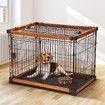 Dog Crate Puppy Playpen Doggy Cage Pet House Cat Kennel Home Enclosure WPC Frame Wire L