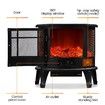 MAXKON Electric Fireplace Freestanding Stove Heater LED Flame Effect Log Fire 1800W