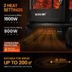 MAXKON Electric Fireplace Freestanding Stove Heater LED Flame Effect Log Fire 1800W