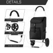 Foldable Aluminium Shopping Cart Trolley Bag Dolly w/ Wheels Black