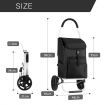 Foldable Aluminium Shopping Cart Trolley Bag Dolly w/ Wheels Black