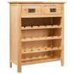 Wine Cabinet 72x32x90 cm Solid Oak Wood