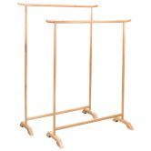 Clothes Racks 2 pcs Solid Oak Wood