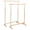 Clothes Racks 2 pcs Solid Oak Wood