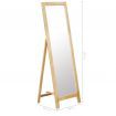 Freestanding Mirror 48x46.5x150 cm Solid Oak Wood